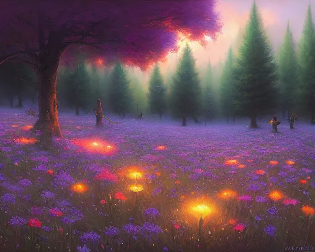 Prompt: Astral flower meadow, andreas rocha