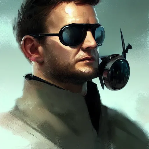 Image similar to portrait of a man by greg rutkowski, he looks like gabriel macht with black googles, wearing futuristic flying jacket, highly detailed portrait, scifi, digital painting, artstation, concept art, smooth, sharp foccus ilustration, artstation hq