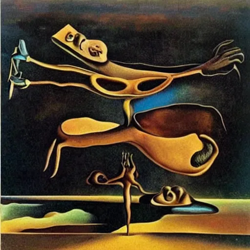 Image similar to a surrealist abstract meme by salvador dali