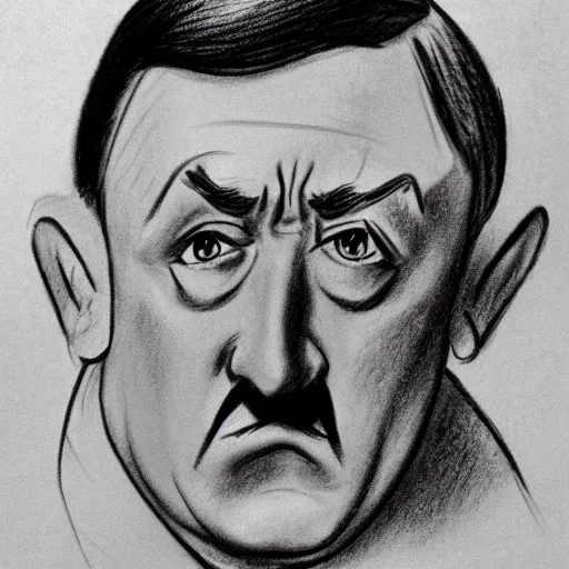 Image similar to milt kahl pencil sketch of adolf hitler