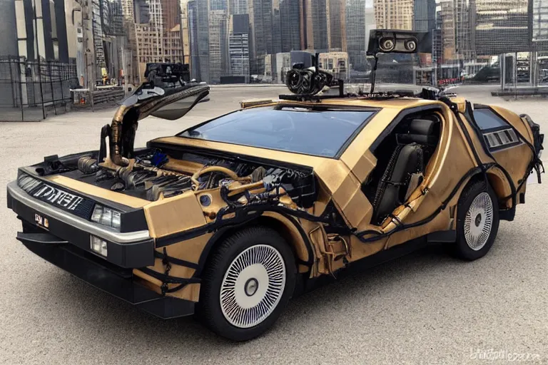 Image similar to steampunk 2 0 2 2 delorean