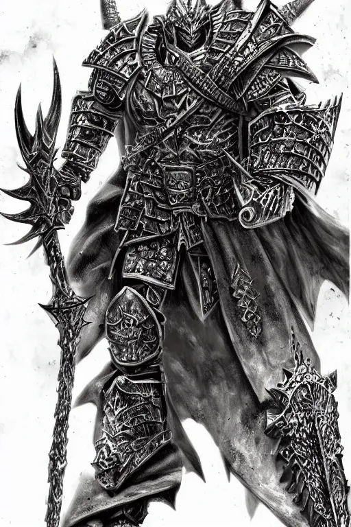 Image similar to chaos warrior, fantasy, warhammer, highly detailed, digital art, sharp focus, trending on art station, kentaro miura manga art style