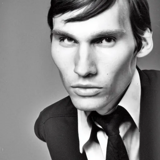 Image similar to A photograph portrait of Jerma985 with short-medium length hair a combover wearing early 1970s menswear in the early 1970s, taken in the early 1970s, grainy, taken on a 1970s Kodak Camera, realistic, hyperrealistic, very realistic, highly detailed, very detailed, extremely detailed, detailed, digital art, trending on artstation, colorized photo