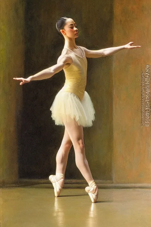 Prompt: portrait of a gorgeous graceful young hawaiian prima ballerina, by donato giancola and berthold woltze.