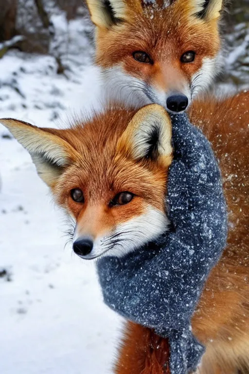 Image similar to 🦊🧣❄