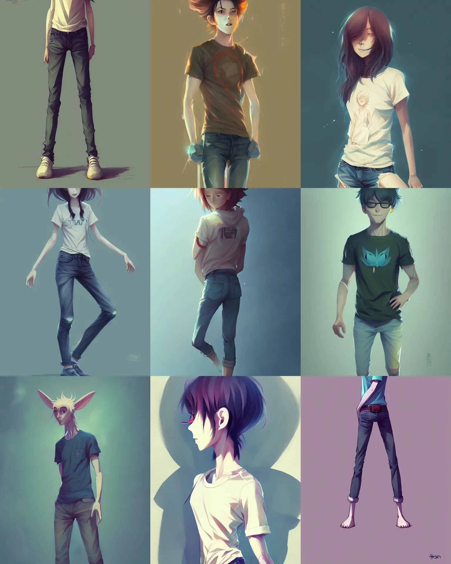 Prompt: fullbody portrait of humanoid mantis prerson, wearing summer jeans shorts and tshirt, anime art, concept art, trending on pixiv, by lois van baarle by greg rutkowski