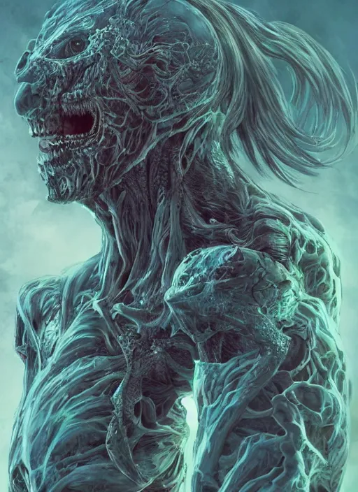 Prompt: full body and head monster anatomy, ross tran, vivid colors, anatomical, highly detailed sculpture, intricate detailed, ommatidia, 8 k, cinematic atmosphere, post - processing