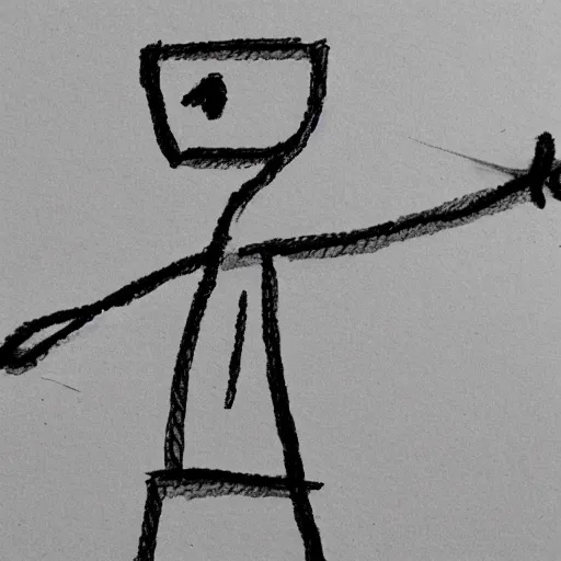Image similar to a napkin drawing of a stick figure