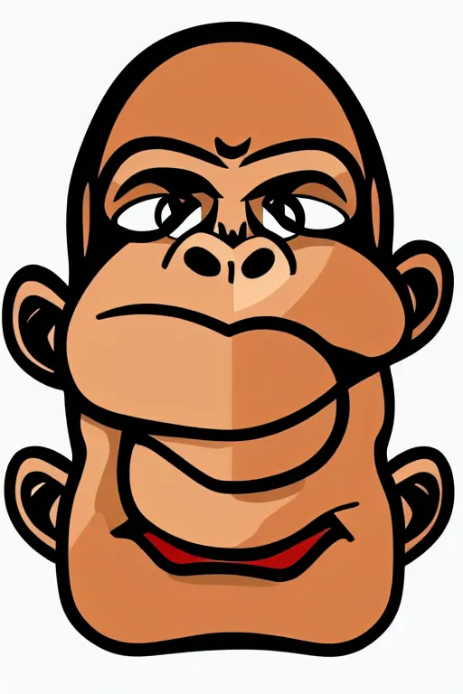 Image similar to Portrait of a Monkey, mafia, gangster, sticker, colorful, illustration, highly detailed, simple, smooth and clean vector curves, no jagged lines, vector art, smooth