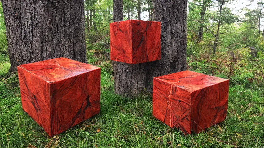 Image similar to outrun formless saloon cube ( s ) in nature