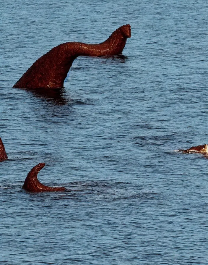 Image similar to An alleged photo of Loch Ness Monster taken by wilderness explorer