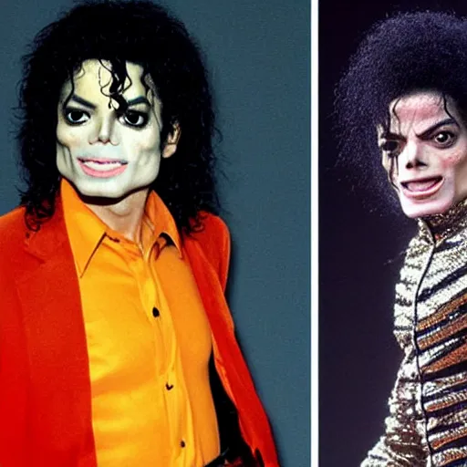 Image similar to michael jackson dressed as big orange, citric