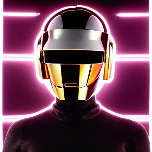 Prompt: daftpunk deluxe humanoid robots front head daftpunk curved screen displaying red glowing Error, background dark, 40nm lens, shallow depth of field, split lighting, 4k,