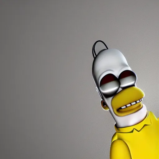 Image similar to Homer Simpson, hyperrealistic, high res, octane render, cinema4D, volumetric lighting, 8k