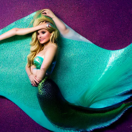 Image similar to Kristen Bell as a mermaid, vogue, Sony a7R IV, symmetric balance, polarizing filter, Photolab, Lightroom, 4K, Dolby Vision, Photography Award