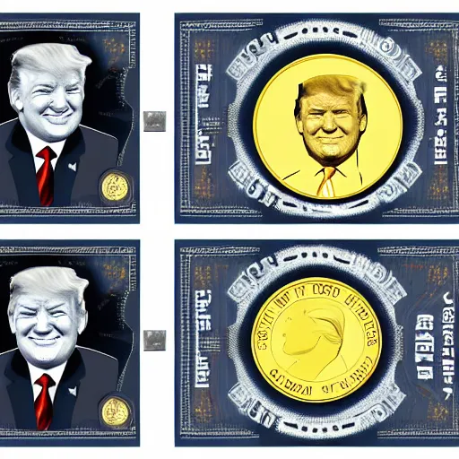 Image similar to the face of trump on a golden coin