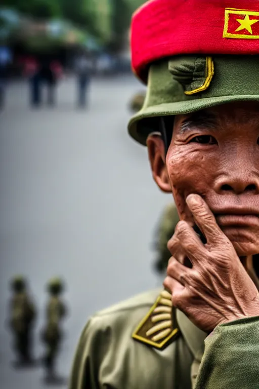 Image similar to vietnam soldier with skateboard, pulitzer award, big close up, captured by nikon d 8 5 0, 4 k, body features, face features, bokeh, proportional, object features, by daniel berehulak and adnan abidi and preston gannaway