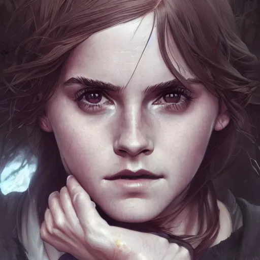 Image similar to ultra realistic illustration, emma watson as zombie anime, intricate, elegant, highly detailed, digital painting, artstation, concept art, smooth, sharp focus, illustration, art by artgerm and greg rutkowski and alphonse mucha