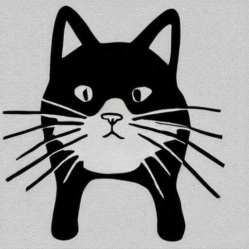 Image similar to minimalist cat doodle black and white