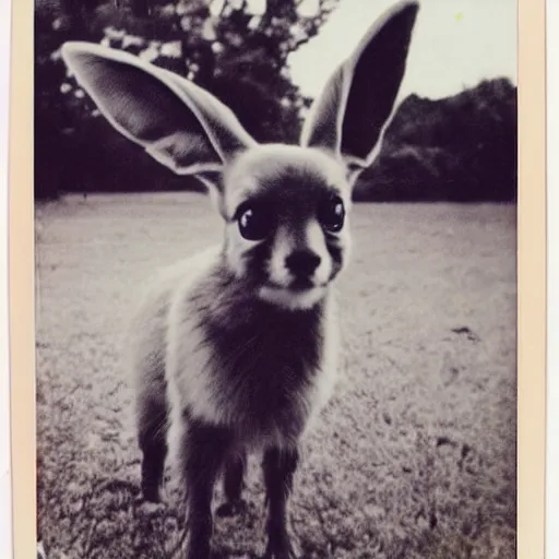 Prompt: 1 9 5 0 s polaroid picture of eevee