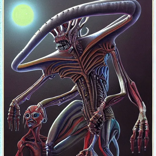 Image similar to aliens from the second edition of barlowe's guide to extraterrestrials, highly detailed, photorealistic, artstation, highly detailed, oil painting, dramatic lighting, award - winning, accurate anatomy