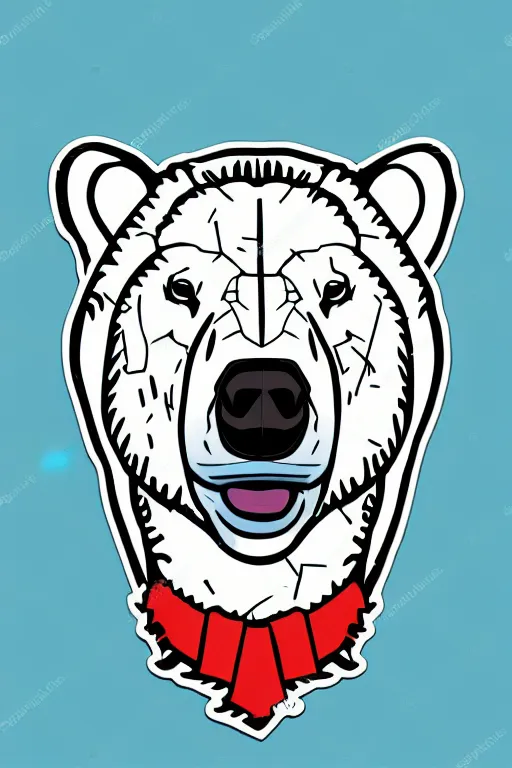 Image similar to Portrait of a polar bear, knight, medieval, sticker, colorful, illustration, highly detailed, simple, smooth and clean vector curves, no jagged lines, vector art, smooth