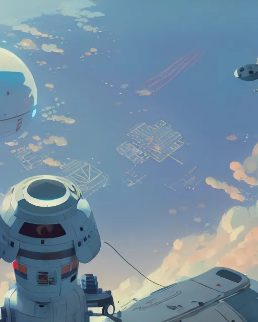 Image similar to landing on the space station settlement, cory loftis, james gilleard, atey ghailan, makoto shinkai, goro fujita, studio ghibli, rim light, exquisite lighting, clear focus, very coherent, plain background, soft painting