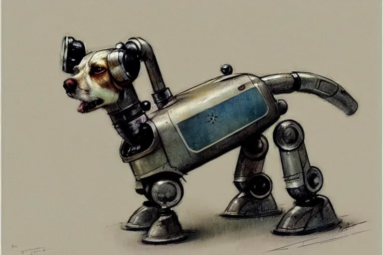 Image similar to ( ( ( ( ( 1 9 5 0 s retro future robot android dog. muted colors. ) ) ) ) ) by jean - baptiste monge!!!!!!!!!!!!!!!!!!!!!!!!!!!!!!