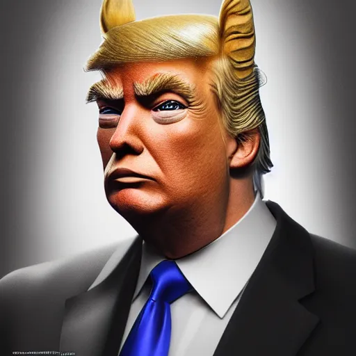 Prompt: portrait of donald trump fursuit, amazing splashscreen artwork, natural light, elegant, photorealistic felt texture, intricate, detailed, atmospheric lighting, anamorphic lens flare, cinematic lighting, hd wallpaper, ultra high details by greg rutkowski