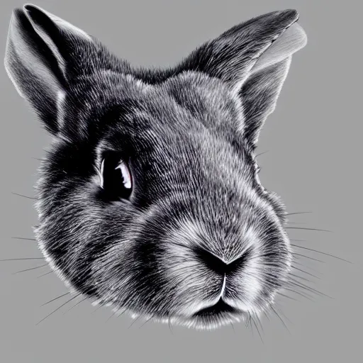 Prompt: cute rabbit's face filled with nebula, higher realistic, detailed