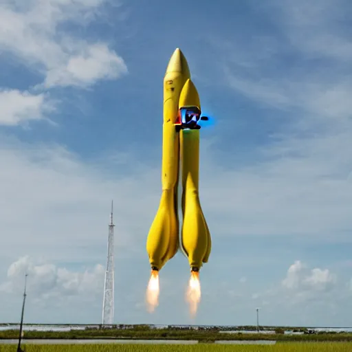 Image similar to a banana rocket on launch padat nasa's kennedy space center ( ksc ) in florida