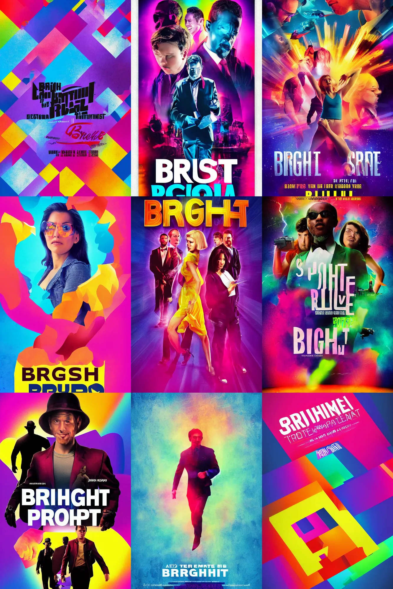 Prompt: photoshop template for a movie poster, bright colors, transparent background