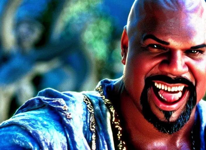 Image similar to film still of sinbad as kazaam in the movie kazaam 1 9 9 6