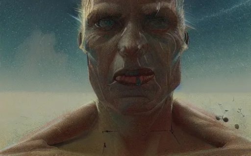 Image similar to Mattepainting of a man in a space ranger unform surrounded large moths, digital illustration by Greg Rutkowski and Zdislav Beksinski