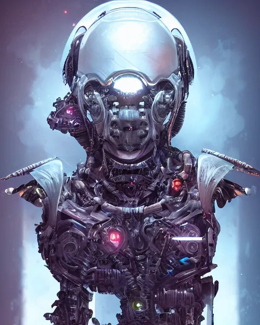 Image similar to benevolent cyborg necromancer, scifi, futuristic, highly detailed, trending on artstation, advanced technology, art by vitaly bulgarov and nivanh chanthara and lance wilkinson