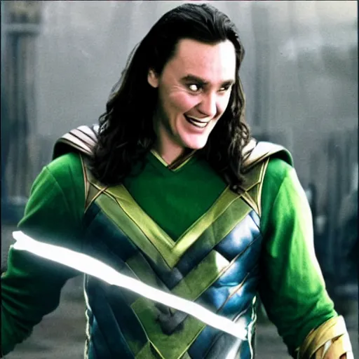 Image similar to young norm macdonald as Loki in Thor