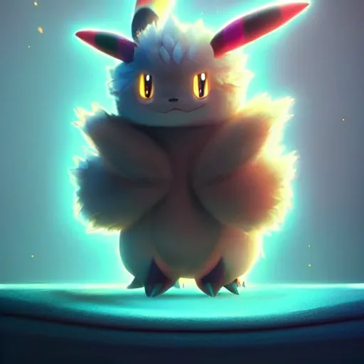 Prompt: a fluffy pokemon:: by beeple and James Gilleard and Justin Gerard :: ornate, dynamic, particulate, intricate, elegant, highly detailed, centered, artstation, smooth, sharp focus, octane render, 3