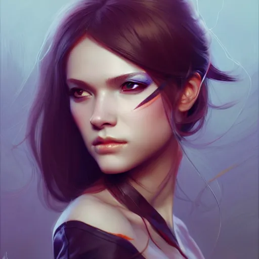 Prompt: portrait of a beautiful girl, snake wrapping around her, confident pose, sharp focus, illustration, highly detailed, concept art, matte, trending on artstation, anime, comics, marvel, art by wlop and artgerm and greg rutkowski, h 6 4 0