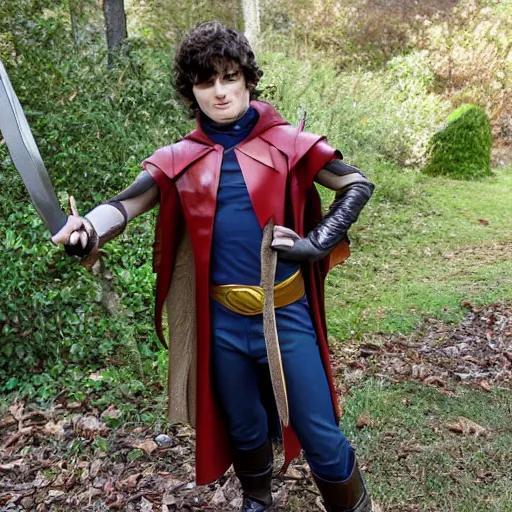 Prompt: DC's character Robin leather costume as Frodo, dslr photo