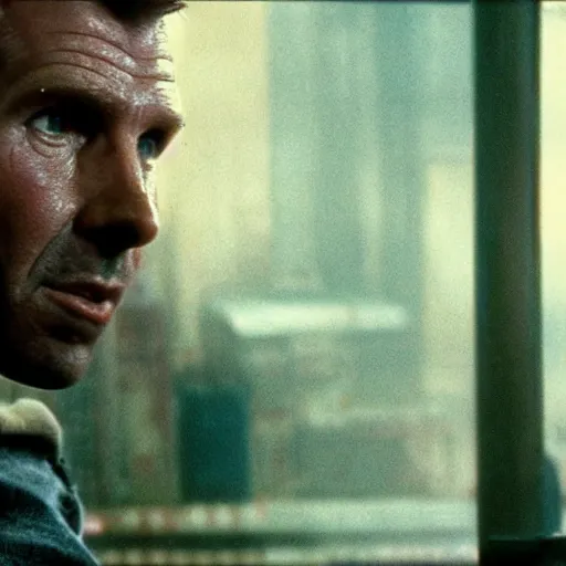 Prompt: close - up color photography of details in deckard's apartment in blade runner, narrow depth of field, low light