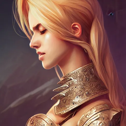 Prompt: full body portrait of female knight gorgeous, amazing, elegant, intricate, highly detailed, digital painting, artstation, concept art, sharp focus, illustration, art by Ross tran