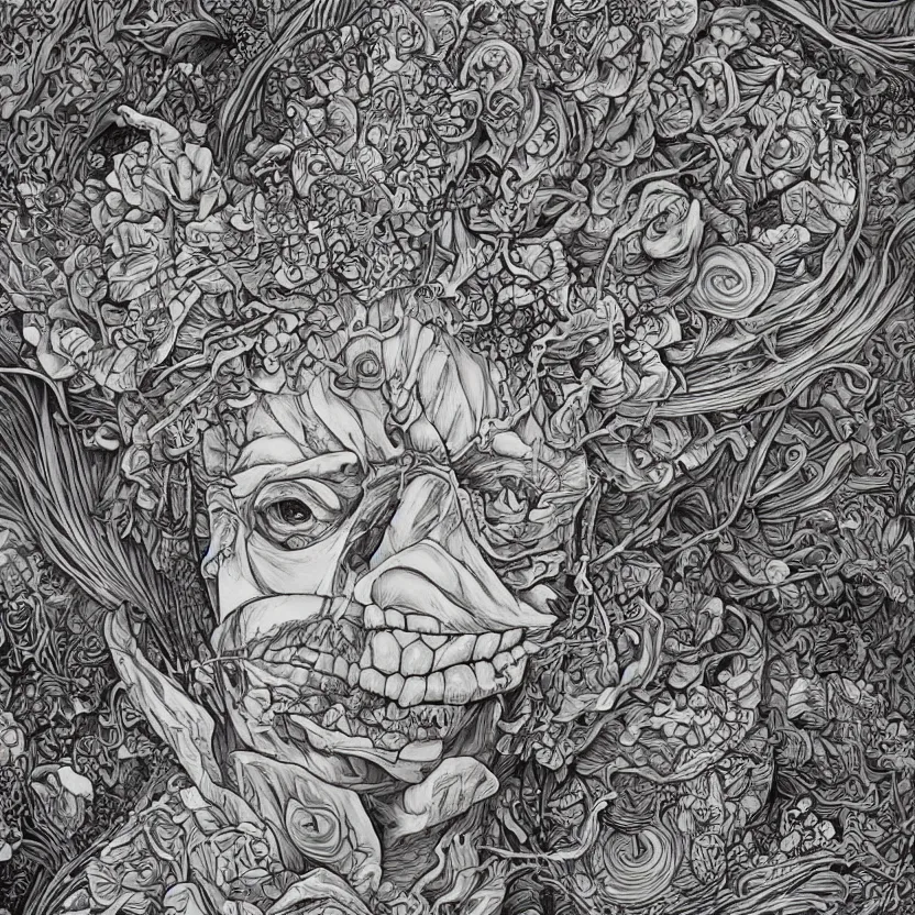 Image similar to the anatomy of a head of lettuce, jojo's bizarre adventure, an ultrafine detailed painting by james jean, intricate linework, studio ghibli, behance contest winner, vanitas, angular, altermodern