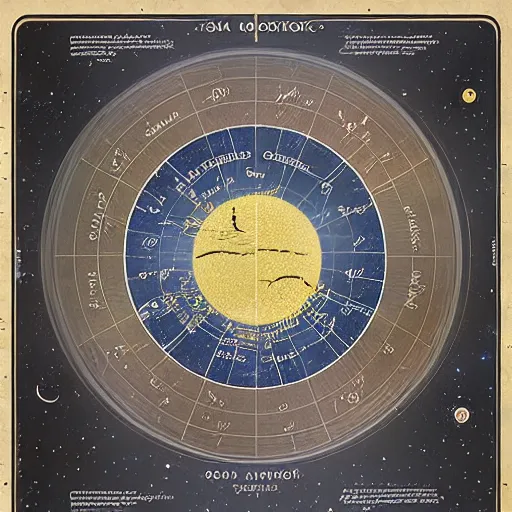 Prompt: gnostic moon diagram astrological map and control panel by jessica rossier