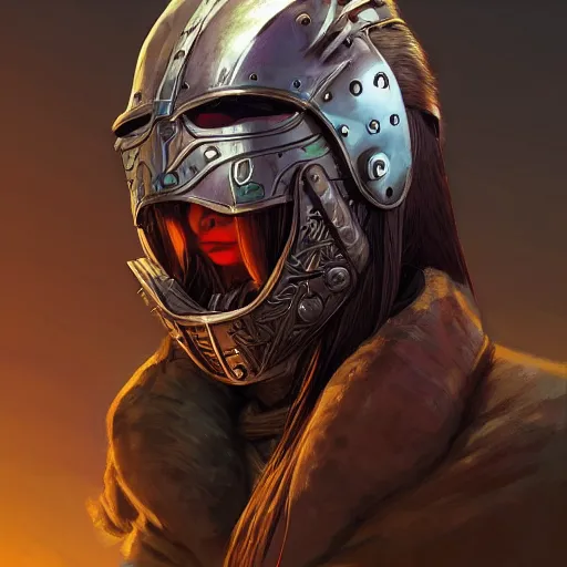 Image similar to cyberpunk viking helmet mask warrior goddess robot ninja fantasy, art gta 5 cover, official fanart behance hd artstation by jesper ejsing, by rhads, makoto shinkai and lois van baarle, ilya kuvshinov, ossdraws