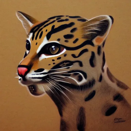 Image similar to abstract drawing of an ocelot