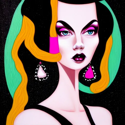 Image similar to portrait of beautiful women by tara mcpherson, detailed, dress, background details