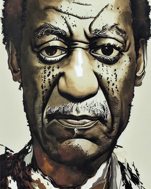 Prompt: bill cosby portrait by yoji shinkawa