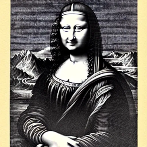 Image similar to monalisa in the style of Gustave Doré!!!!!!!!!!!!!!!!!!!, etching, etching, etching painting, etching!!!!!!!!!!!!!!!!!!!, wood-engraving!, Gustave Doré, Gustave Doré, Gustave Doré!!!!!!!!!!