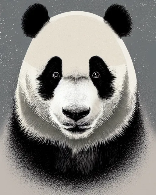 Prompt: panda portrait, petros afshar