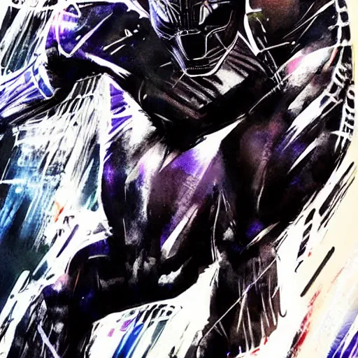 Image similar to chadwick boseman black panther, yoji shinkawa, tattoo design